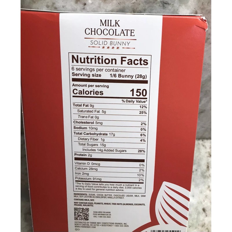 Fannie May Milk Chocolate Solid Bunny: 6oz/170gm