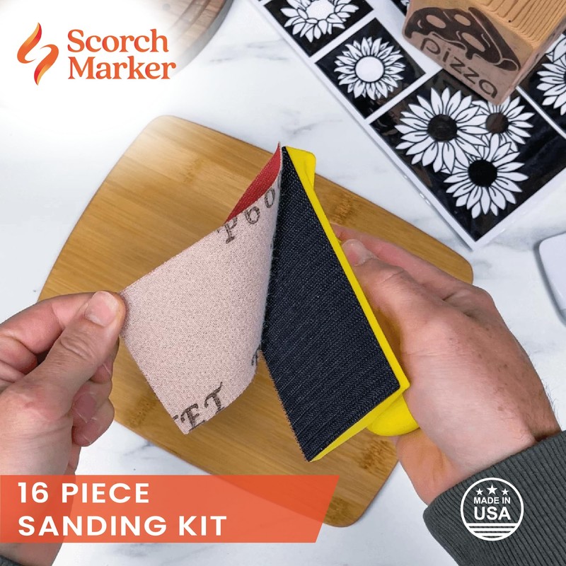 SCORCH MARKER - Hand Sander Kit, Sanding Block, with Durable
