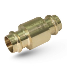 Midline Valve 372S256 Inline Spring Loaded Check Valve, Backflow Prevention Lead-Free, 3/4 in. Press Connections, Cast Brass