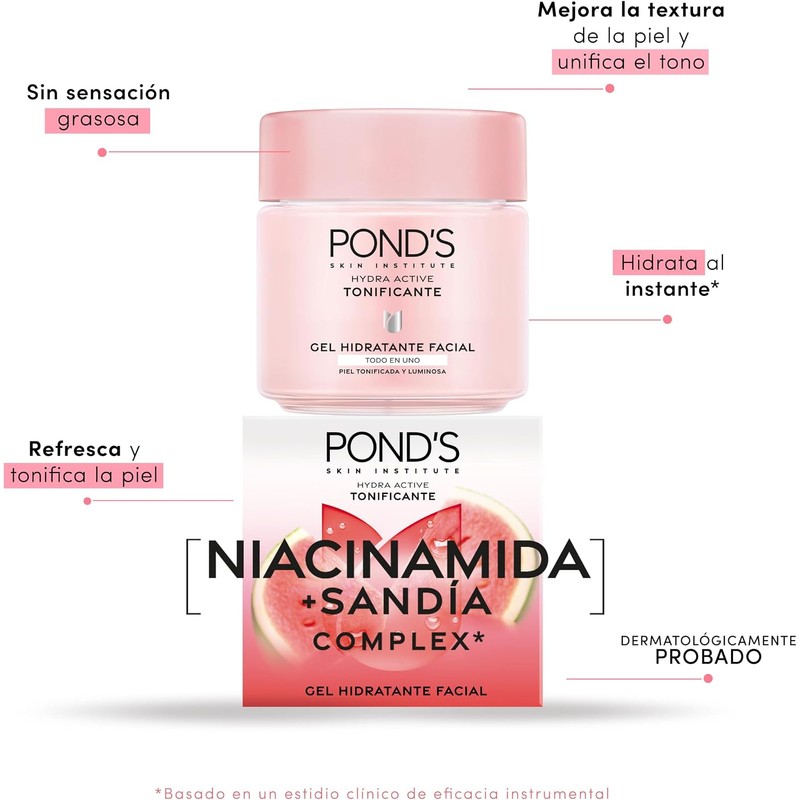 Pond's Cuidado Facial Fruity Hydra Fresh Sandía, Gel Hidratante, 110