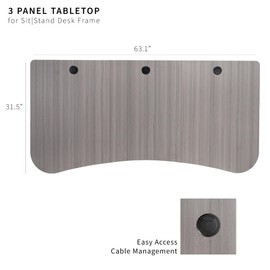 VIVO 63 x 32 inch Universal Table Top for Standard and Sit to Stand Height Adjustable Home and Office Desk Frames, Dark Gray Desktop, DESK-TOP1G