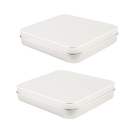 Vagocom 2Pcs Travel Floss Picks Dispenser, 3.62 x 3.23 x 0.71inch / 9.2 x 8.2 x 1.8cm Reusable Floss Pick Holder Boxes, Portable Empty Metal Floss Picks Case(Silver)