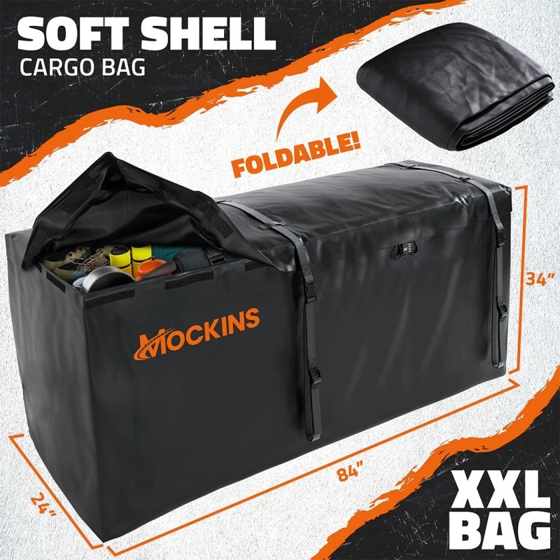 Mockins 40 Cu Ft. Black Waterproof Car Carrier Cargo Bag