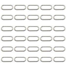 Leliafleury 30Pcs Oval Linking Rings 22 x 6mm Open Jump Rings Connector Rings Silver Jump Rings for Bags Belts Craft Making