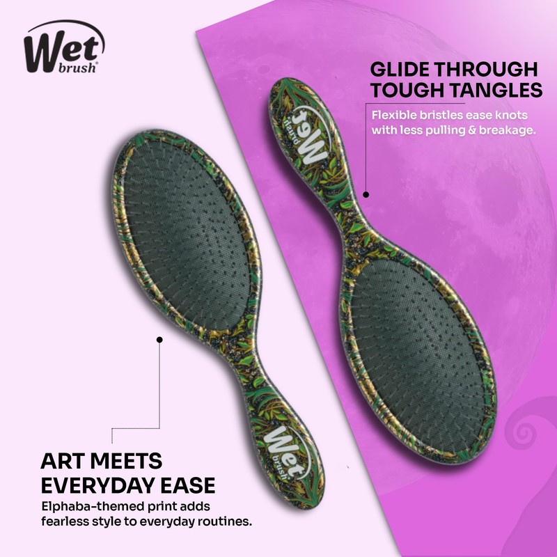 Wet Brush Original Hair Detangler with Bow Accessory, Wicked Elphaba
