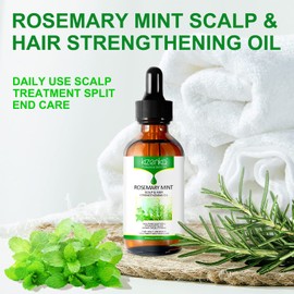 Mint Rosemary Essential Oil for Hair Growth, Mint Rosemary Oil Hair, Prevent Hair Loss and Promote Hair Growth, for Growth Eyelashes, Nourishes the Scalp, 60 ml