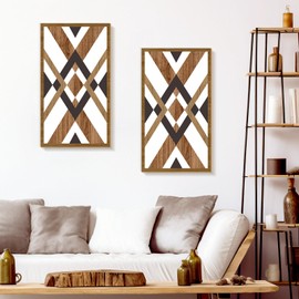Zzbakress 2 Pcs Western Home Decor Aztec Wall Decor Native American Wall Sign Boho Western Wall Art Wooden Southwestern Decor Rustic Wall Decor for Home Bedroom Living Room (Style X)