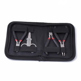 Gelirda 3Pcs Black Hand Tool Set Wire Mixed Round Nose and Side Cutting Plier Construction Pliers Tool Kits for Jewelry Making Crafts Repairing