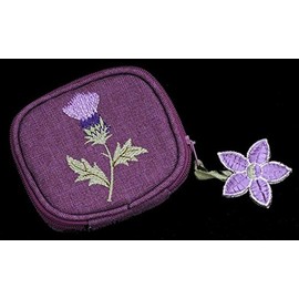 Justina Claire Pill Box Purse in a Glencoe Thistle Design.