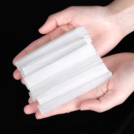 XIANNVXI 12 Pcs 4" Selenite Sticks Large Selenite Crystal Wands White Raw Rough Crystals Bulk for Healing Reiki Energy Drawing Protection Wiccan Altar Supplies