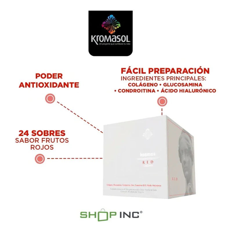 Kosmos Red By Kromasol 24 practisobres, sabor ponche de frutas,