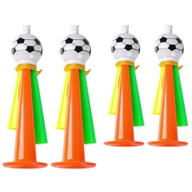 ANCLLO 4pcs Plastic Air Horn Handheld, 2 Big/2 Small Cheering Noisemakers Football Trumpet, For Adult Stadium Football Fans Theme Party World Cup