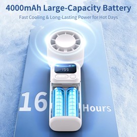 Lerat Portable Handheld Turbo Fan, 5-Speed Wind, Battery Operated, 3-in-1 Hand Fan, for Outdoor Activities, White