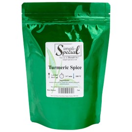 Simpli-Special Turmeric Spiced Herbal Loose Leaf Tea Blend | Caffeine-Free Wellness Tisane | Warming Ginger Root and Sweet Aniseed | 100g in Resealable Pouch