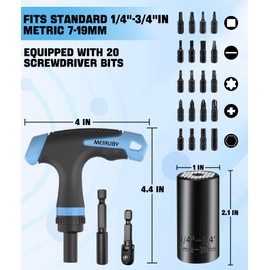 Stocking Stuffers for Adults Men T-Handle Ratchet Driver, Super Universal Socket Tools Set Gifts for Men, Cool Stuff Gadgets Christmas Birthdays Present Ideas Gifts for Husband Dad Handyman Mens Gifts