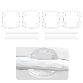 BaraRose Door Handle Protector for Cars, Set of 8, Universal Fit for Many Vehicles, Transparent, Scratch Prevention, Prevents Scratches, Nail Scratches, Waterproof, Anti-Slip, Good Texture, Easy