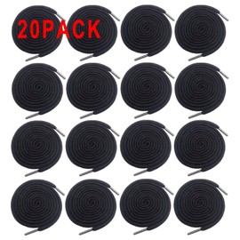 20 Pack Replacement Drawstrings Drawcords for Pants Sweatpants Hoodies Scrubs Jackets Shorts Tool 53" Long (Black)