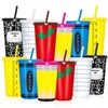 Jansun 12 Pack Teacher Appreciation Reusable Coffee Cups Plastic Tumblers