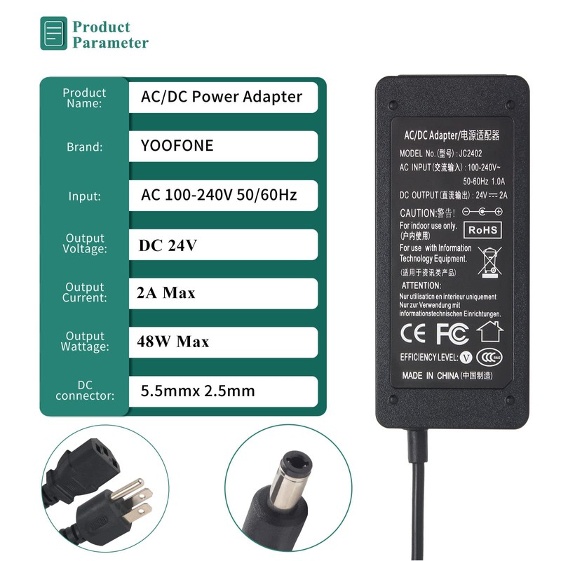 24V 2A DC Power Supply 24 Volts 2 Amp Power