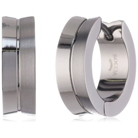 Boccia Titanium Hinged Hoop Earrings 0511-02, Titanium, No Gemstone