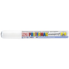 Zig 6mm Posterman Broad Chisel Tip Marker, White
