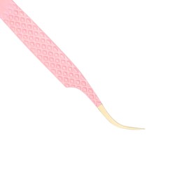 Fiber Tip Eyelash Tweezers Professional Stainless Steel Tweezers Lash Extension Isolation Volume Classic Lashes Curved Straight Tweezer with Measurements - Pink Lavi Lashes (Curved)