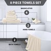 Cosy Family Microfiber 8-Piece Towel Set, 2 Bath Towels, 2