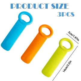 3-Pack Easy Grip Can Openers - Jar Key Lid Openers - 5.5" Colored Plastic Can Openers for Weak Hands, Seniors