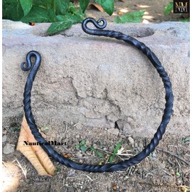 Nautical-Mart Hand Forged Iron Torc Celtic Necklace Viking Torque Black Medieval Age Torque Jwelery Ancient Norse Neck Ring for Men and Women, Iron, iron