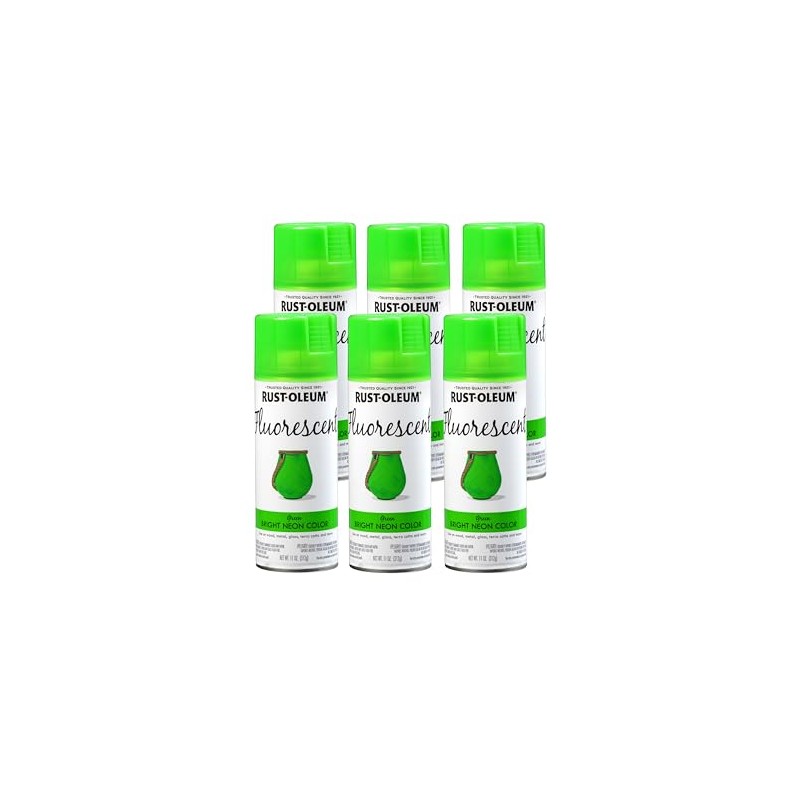 Rust-Oleum 342417 Specialty Fluorescent Spray Paint, 11 oz, Green, 6
