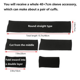 Niuhong 40 cm Sleeve Cuffs Black Elastic Cuffs Clothing Elastic Knitted Sleeves Sewing Sleeves Replacement Down Jacket Repair Down Patch Fabric Pullover Jacket Sewing DIY (Black)