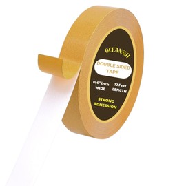 OceanSSH High Adhesion Double Sided Foam Tape-Heavy Duty Mounting Tape for Walls, Metal, Plastic Surfaces-Strong Adhesive Mounting Foam Tape Strips for Picture Poster Hanging (0.6 inh * 384 inch)