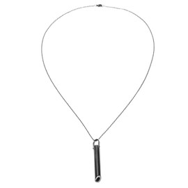 Collar, Collares de Respiración para Mujeres Y Hombres, Collar de Respiración de Moda, Collar de Acero para Aliviar el Estrés para la Ansiedad, Alivio del Estrés y la Ansiedad, Meditación (Negro)