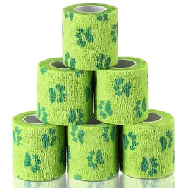 Threlaco 6 Rolls No Chew Bandage for Dogs Bitter Bandage Wrap for Dogs Wound Wrap, 2 Inches x 5 yd