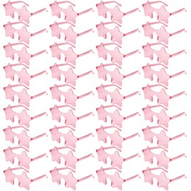NACHLYNN 36 Pcs Rimless Star Shaped Sunglasses Pink Transparent Sunglasses Pentagram Glasses Valentine Day Party Favor