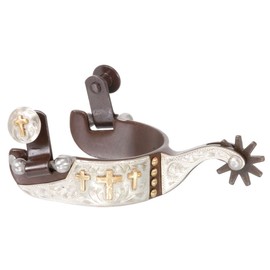Kelly Silver Star Gold Triple Cross Youth Spurs