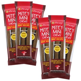 etta says! Mitey Mini Chews Dog Treats - Made in The USA - Grain-Free and Odor-Free - All-Natural Dog Chews - Perfect for Puppies and Senior Dogs - with Omega 3, 6, and 9 - Beef - 6 Pack