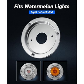 XtraGlow 8Pcs Stainless Steel Watermelon Light Bunk Adapters Bezel Covers & Mounting Brackets (Lights Not Included)
