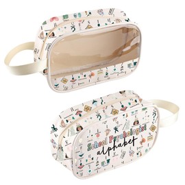 MNIGIU Sch-Psych Gift Sch-Psych Thank You Gift Sch-Psychologist Alphabet Clear Cosmetic Bag for Counselor (Sch-PsychologistBag)