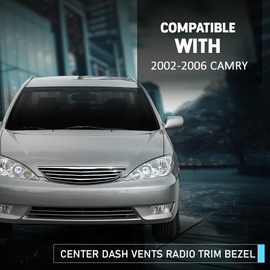 CHEDA Upper Center Dash Trim Radio Bezel Ac Air Vents Black Compatible with Toyota Camry 2002-2006 Brown