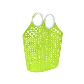 Fox Run Lime Green Cleaning Caddy, Laundry and Produce Basket with Built-In Handles, 6" x 14" x 18"