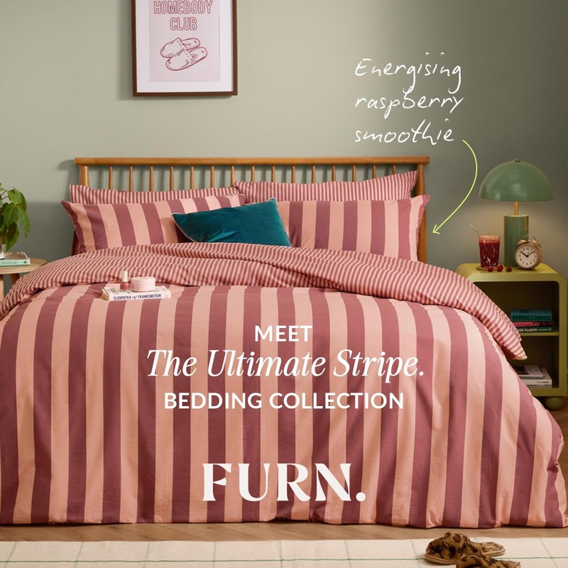 furn. The Ultimate Stripe Pillowcase Pair (Raspberry Smoothie - 75x50cm)