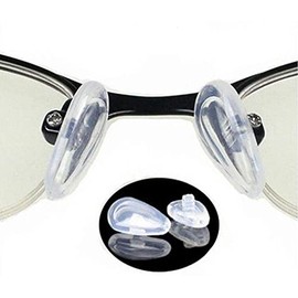 5 Pairs Soft Silicone Air Bag Eyeglass Nose Pads, 14mm Screw-in, Teardrop Shape