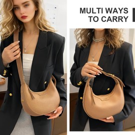 WITERY Shoulder Bags for Women PU Leather Retro Small Crossbody Purse Mini Cute Clutch Hobo Tote Bag Handbag Sling Underarm Purse with Adjustable Strap&Zipper Closure