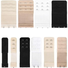 Extensor de Brasier para Mujer, Bra Extender, Lencería Correa Extensión Accesorios, Sostén Extensor Elástico 10 Piezas, Bra Extenders Tipo de 1/2 /3 ganchos, 4 Colores Ganchos para Brasier