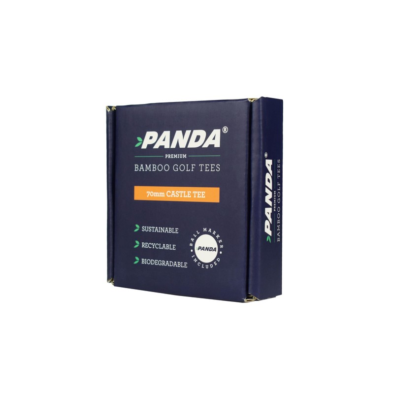 Panda Premium Bamboo Castle Golf Tees - 70mm Orange |