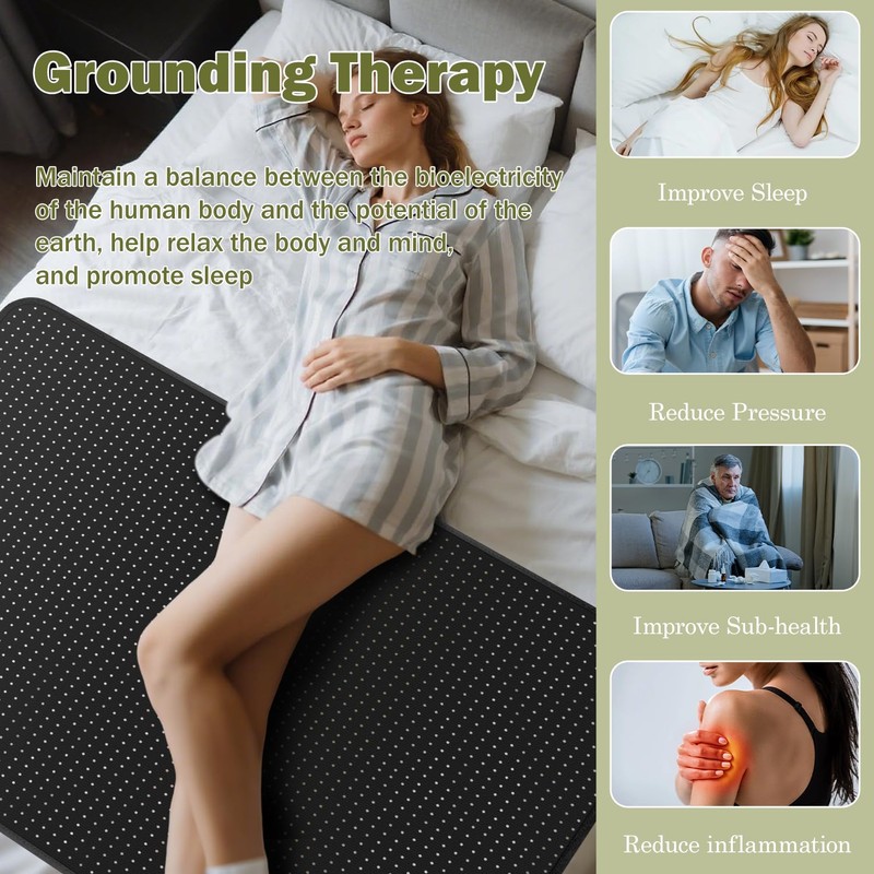 VAJOOCLL Grounding Mat for Bed, Grounding Mattress Cover Pad for