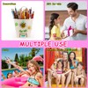 LOMIMOS 138pcs Hawaiian Luau Themed Temporary Tattoo,Tropical Summer Beach Pool