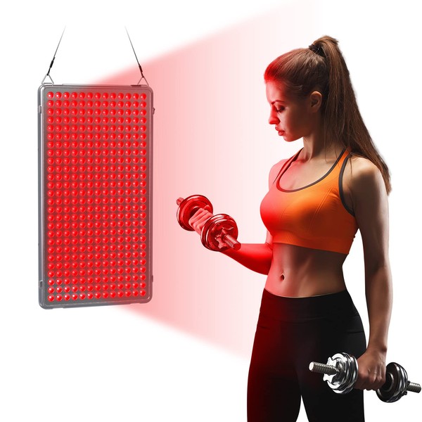 Red Light Therapy for Body, 338 LEDs 660nm Red Light Therapy Panel Ultra Bright Red Light Therapy Devices with Hook for Face Skin Muscle Relieve