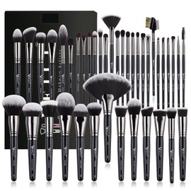 BEILI Juego de brochas de maquillaje profesional de 40 piezas, brochas de maquillaje sintéticas de alta calidad, mezcla de polvo facial, correctores, sombras de ojos, kit de brochas de maquillaje